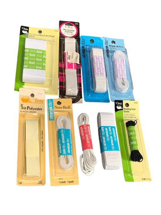 Dritz, Stretchrite Other - Assorted Elastic & Waistband Lot - Dritz & Stretchrite - 9 Packs - Various Sizes